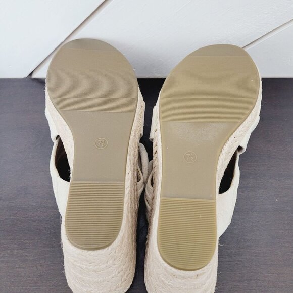 NEW Fashare Womens 7.5 Espadrille Wedge Sandals Criss-Cross Bow Design 10CT - Picture 6 of 7